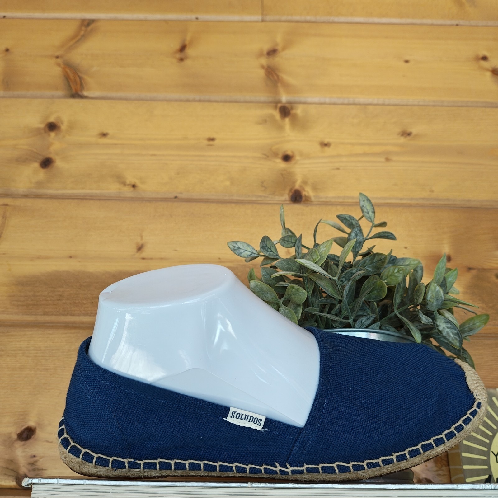 Soludos Dali Blue Espadrilles Slip On Shoes Canvas Loafer Flats Jute Boho Sz 8.5 — image 3 of 8